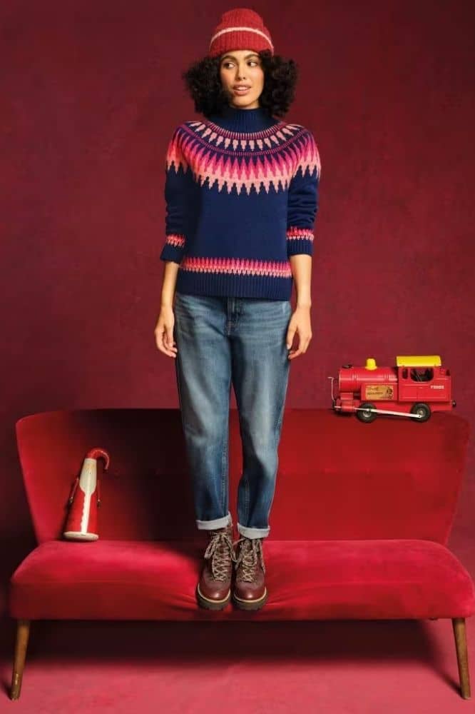 White Stuff Fiona Fair Isle Jumper Navy Multi - La Vie en Rose Damesmode