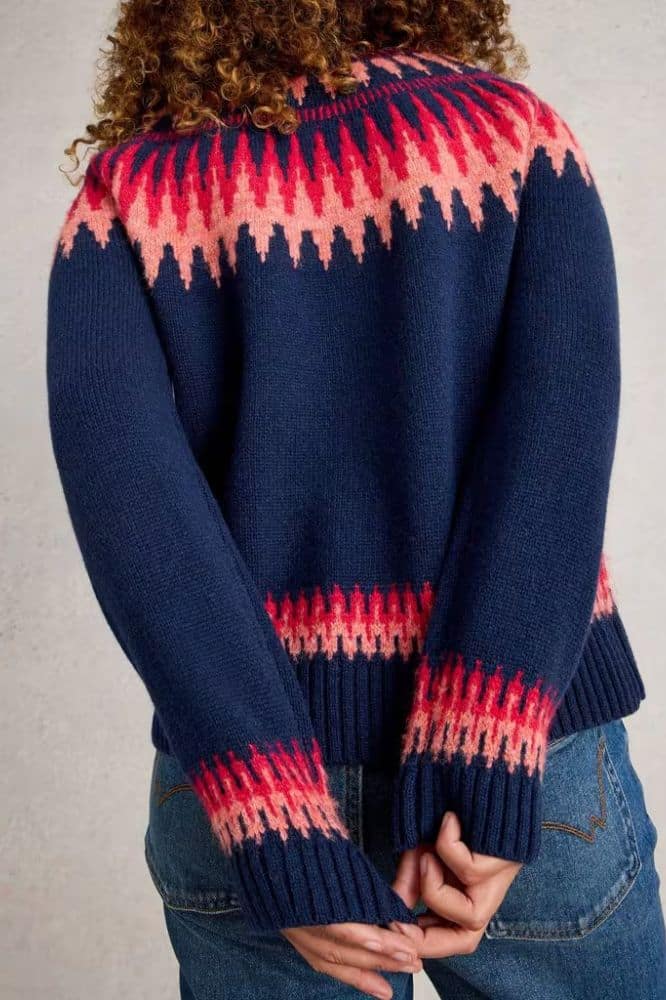 White Stuff Fiona Fair Isle Jumper Navy Multi - La Vie en Rose Damesmode