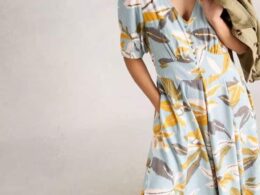 White Stuff Hazel Bias Cut Dress Blue Multi - La Vie en Rose Damesmode