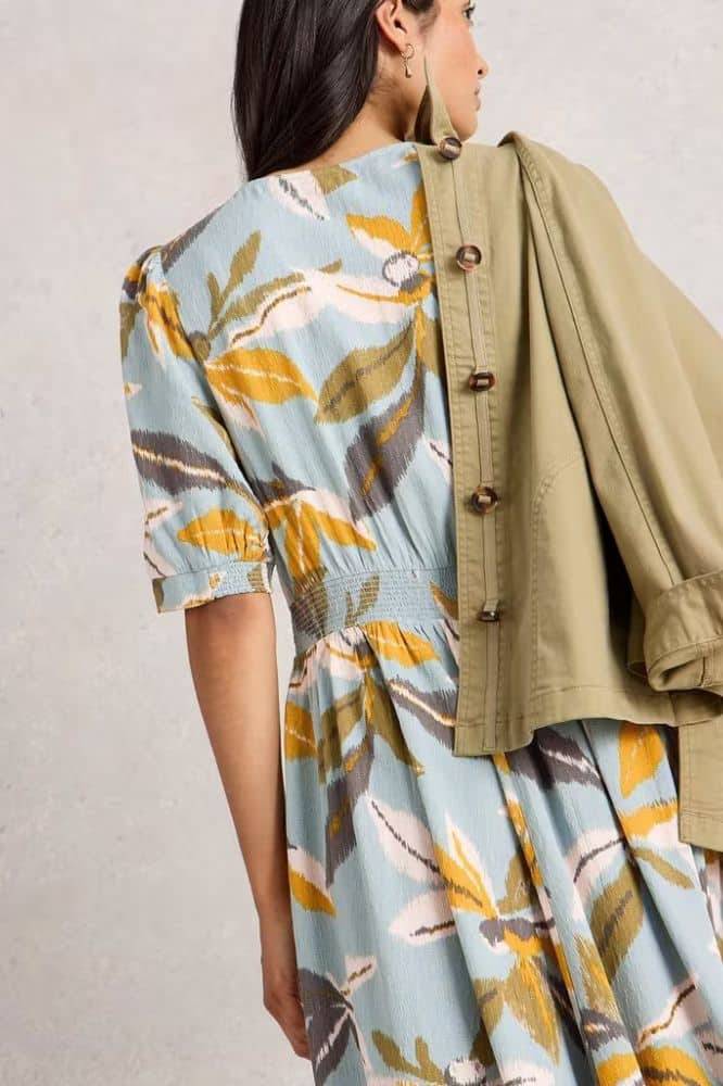 White Stuff Hazel Bias Cut Dress Blue Multi - La Vie en Rose Damesmode