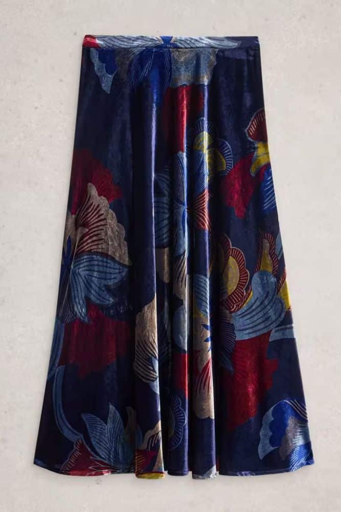 White Stuff Hope Bias Velvet Skirt - La Vie en Rose Damesmode