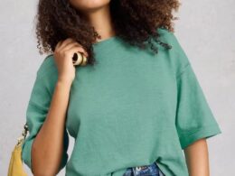 White Stuff Kate Linen Top Mid Teal