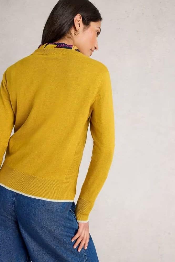 White Stuff Katie Jumper Merino Mid Chartreuse - La Vie en Rose Damesmode