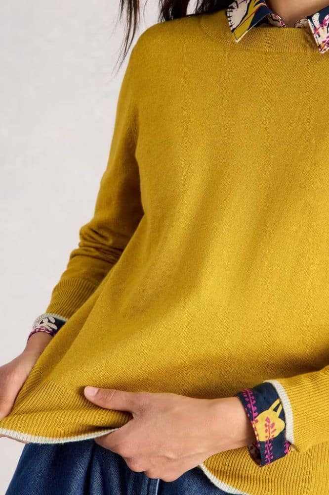 White Stuff Katie Jumper Merino Mid Chartreuse - La Vie en Rose Damesmode