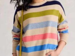 White Stuff Kitty Stripe Cashmere Jumper Nat Multi - La Vie en Rose Damesmode