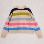 White Stuff Kitty Stripe Cashmere Jumper Nat Multi - La Vie en Rose Damesmode