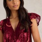 White Stuff Lorna Linen Blend Maxi Dress Red Multi - La Vie en Rose Damesmode