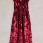 White Stuff Lorna Linen Blend Maxi Dress Red Multi - La Vie en Rose Damesmode