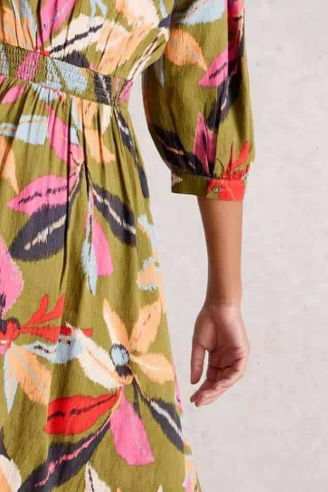 White Stuff Lucy Midi Dress Green Multi - La Vie en Rose Damesmode