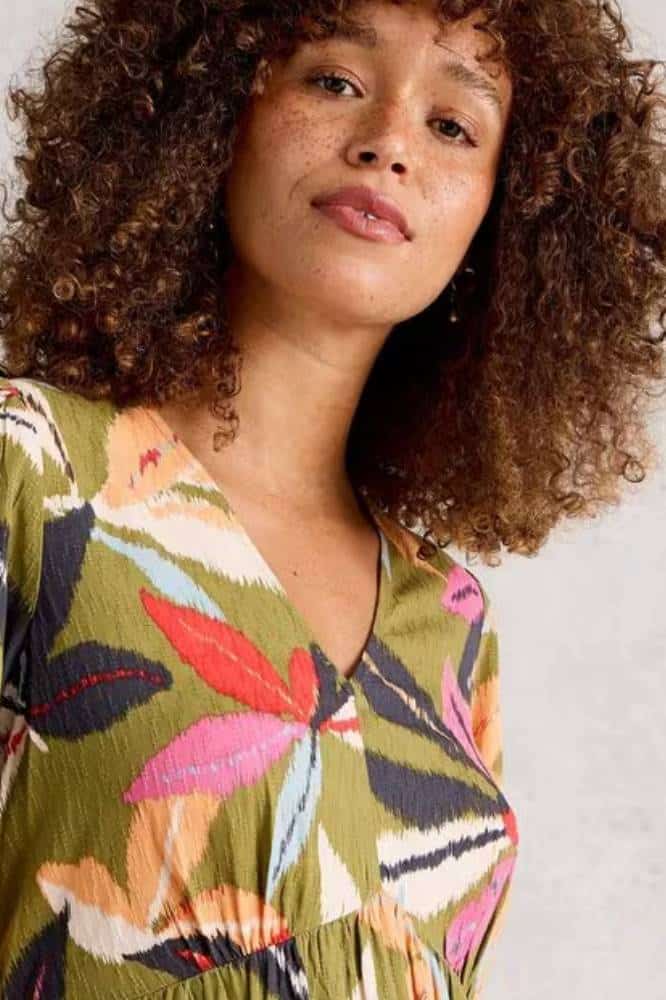 White Stuff Lucy Midi Dress Green Multi - La Vie en Rose Damesmode