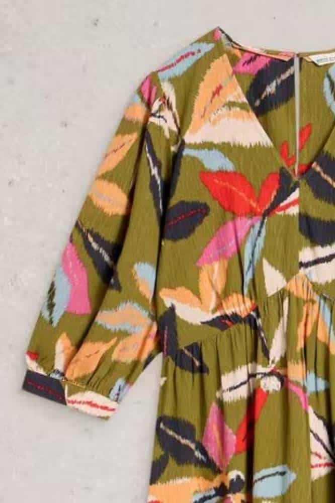 White Stuff Lucy Midi Dress Green Multi - La Vie en Rose Damesmode