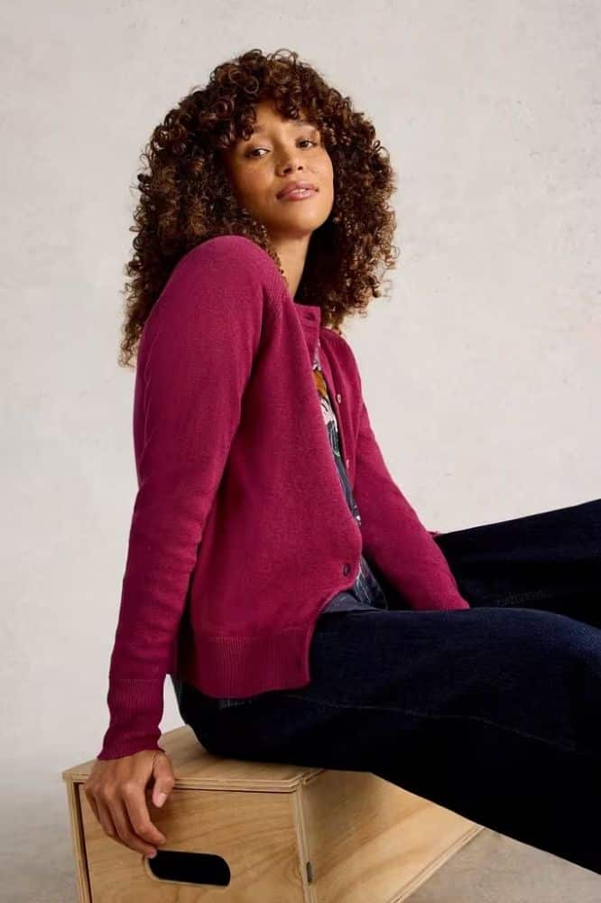 White Stuff Lulu Cardigan Dark Plum - La Vie en Rose Damesmode