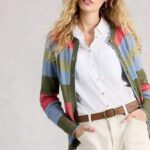 White Stuff Lulu Stripe Cardi Green Multi - La Vie en Rose Damesmode