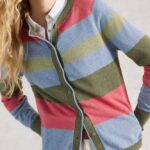 White Stuff Lulu Stripe Cardi Green Multi - La Vie en Rose Damesmode