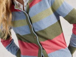 White Stuff Lulu Stripe Cardi Green Multi - La Vie en Rose Damesmode