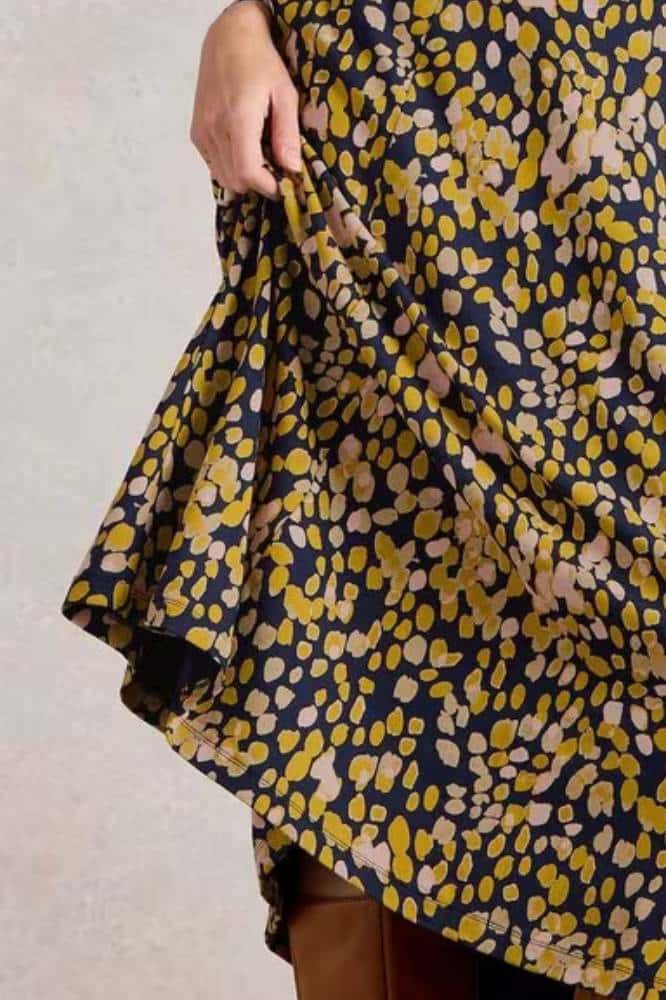 White Stuff Madeline Jersey Dress Chartreuse Multi - La Vie en Rose Damesmode