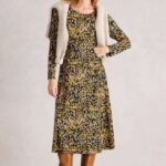 White Stuff Madeline Jersey Dress Chartreuse Multi - La Vie en Rose Damesmode