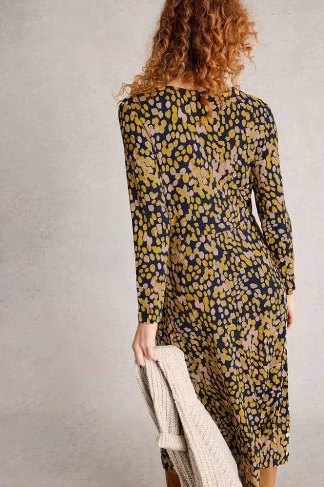 White Stuff Madeline Jersey Dress Chartreuse Multi - La Vie en Rose Damesmode