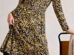 White Stuff Madeline Jersey Dress Chartreuse Multi - La Vie en Rose Damesmode