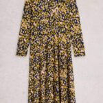 White Stuff Madeline Jersey Dress Chartreuse Multi - La Vie en Rose Damesmode