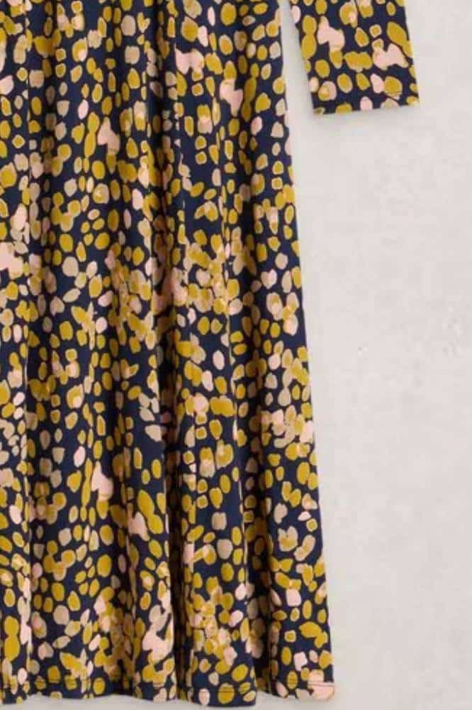 White Stuff Madeline Jersey Dress Chartreuse Multi - La Vie en Rose Damesmode