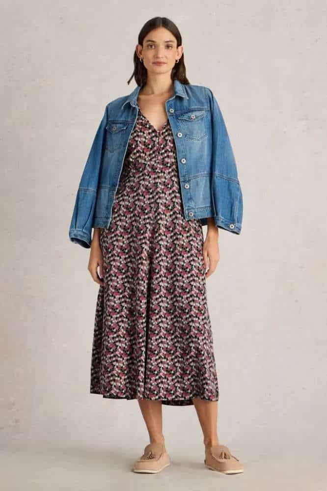 White Stuff Megan Jersey Dress Green Multi - La Vie en Rose Damesmode (1)