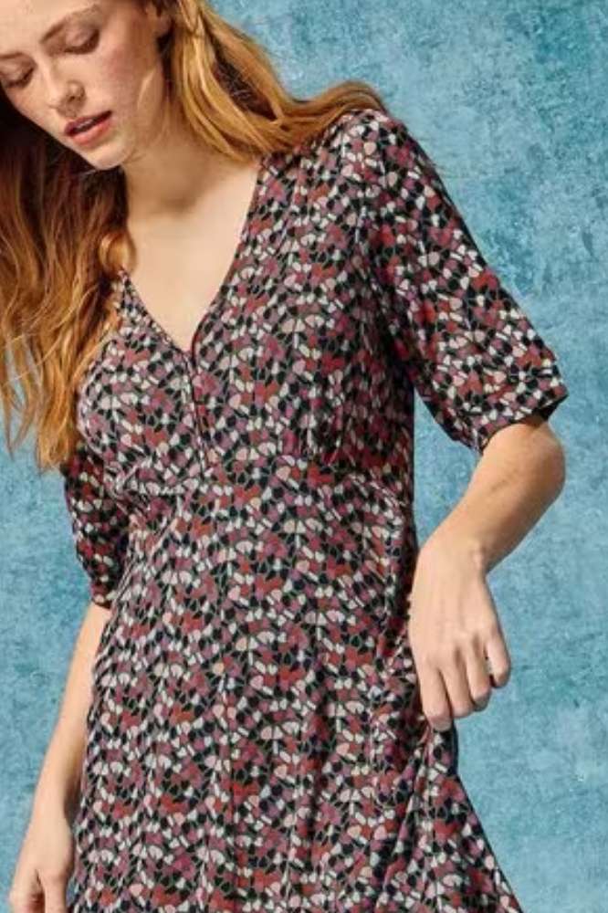 White Stuff Megan Jersey Dress Green Multi - La Vie en Rose Damesmode (1)