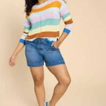 White Stuff Mollie Combat Denim Shorts Mid Denim - La Vie en Rose Damesmode