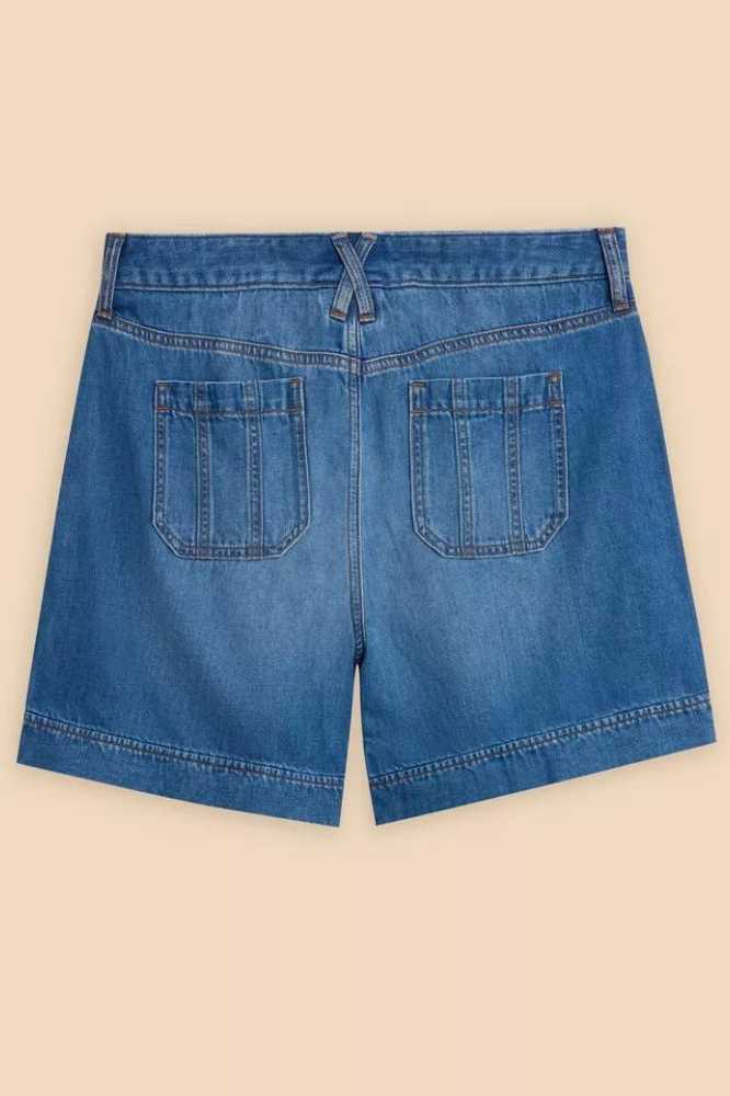 White Stuff Mollie Combat Denim Shorts Mid Denim - La Vie en Rose Damesmode