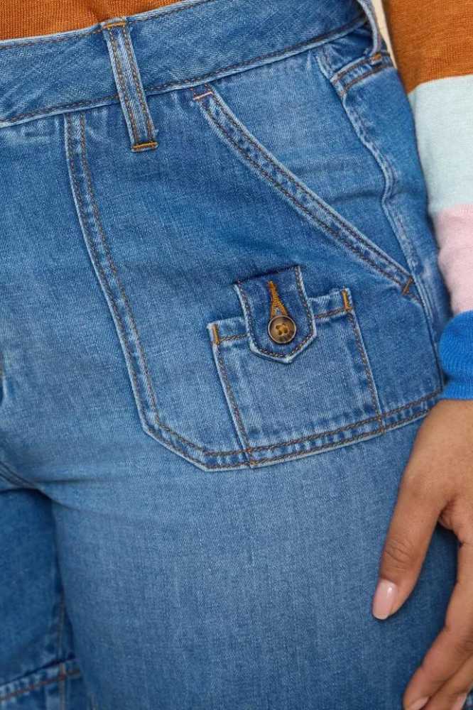 White Stuff Mollie Combat Denim Shorts Mid Denim - La Vie en Rose Damesmode