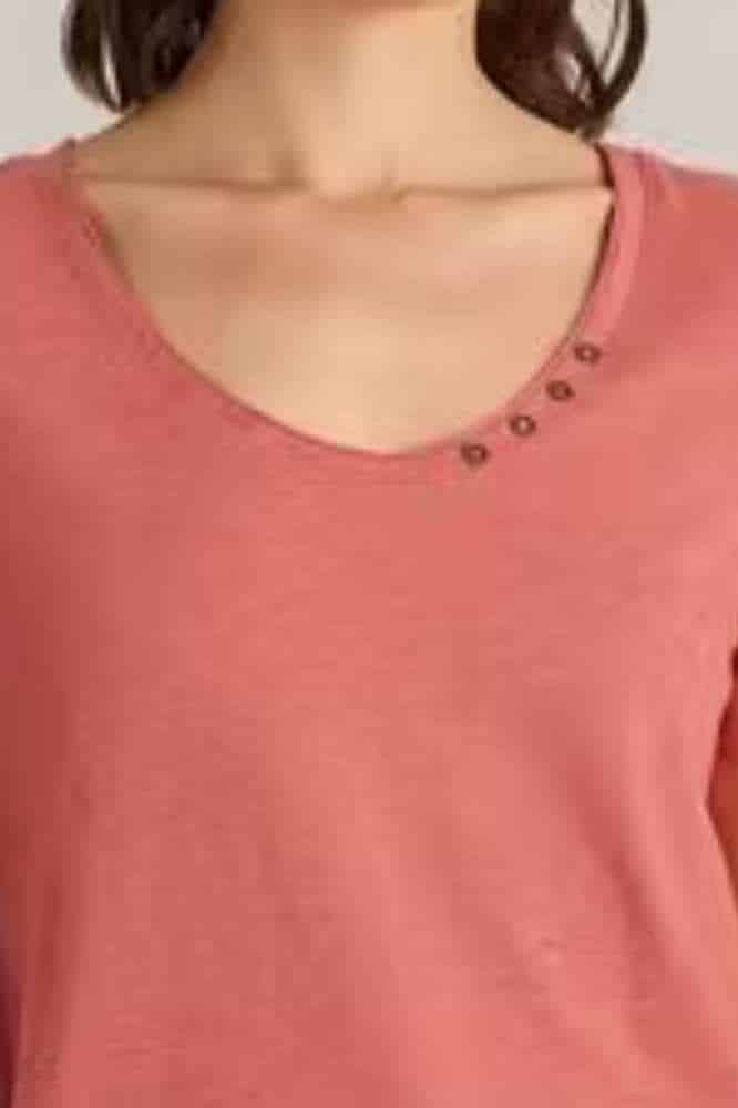 White Stuff Nadia Short Sleeve Tee Mid Coral - La Vie en Rose Damesmode