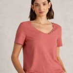 White Stuff Nadia Short Sleeve Tee Mid Coral - La Vie en Rose Damesmode