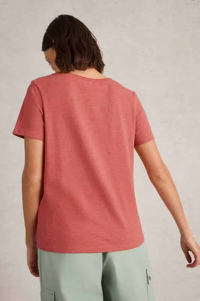 White Stuff Nadia Short Sleeve Tee Mid Coral - La Vie en Rose Damesmode