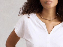 White Stuff Nelly Embroidered Tee Brilliant White