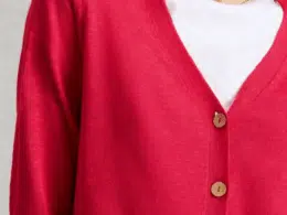 White Stuff Nova Linen Blend Cardi Dark Pink