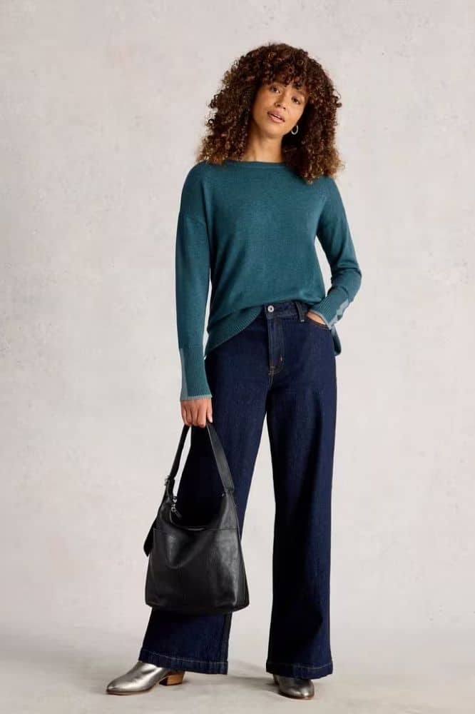 White Stuff Olive Jumper Mid Blue - La Vie en Rose Damesmode