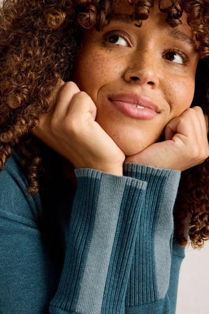 White Stuff Olive Jumper Mid Blue - La Vie en Rose Damesmode