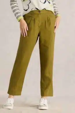 White Stuff Rowena Linen Trouser Khaki Green - La Vie en Rose Damesmode