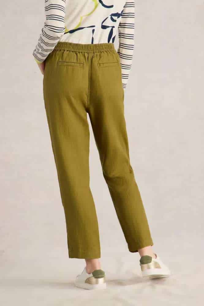 White Stuff Rowena Linen Trouser Khaki Green - La Vie en Rose Damesmode