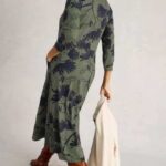 White Stuff Rua Jersey Shirt Dress Green Print - La Vie en Rose Damesmode