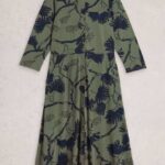 White Stuff Rua Jersey Shirt Dress Green Print - La Vie en Rose Damesmode