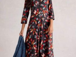 White Stuff Rua Jersey Shirt Dress Grey MLT - La Vie en Rose Damesmode