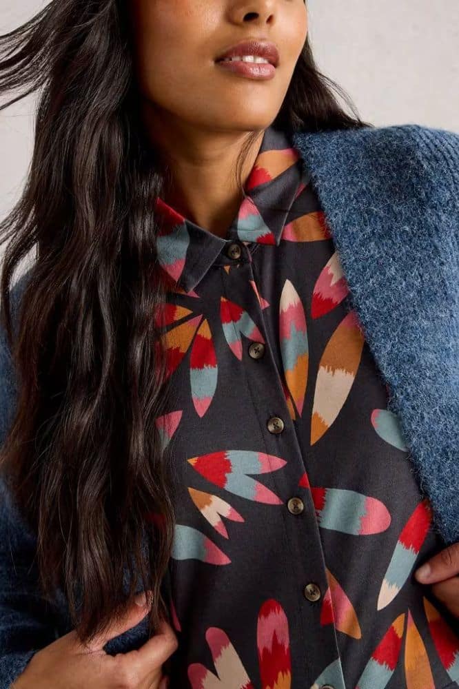 White Stuff Rua Jersey Shirt Dress Grey MLT - La Vie en Rose Damesmode