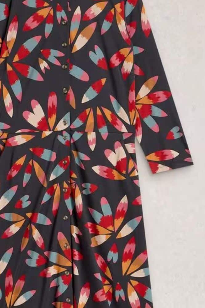 White Stuff Rua Jersey Shirt Dress Grey MLT - La Vie en Rose Damesmode