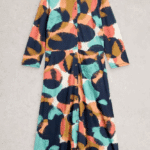 White Stuff Rua Jersey Shirt Dress Navy Multi - La Vie en Rose Damesmode