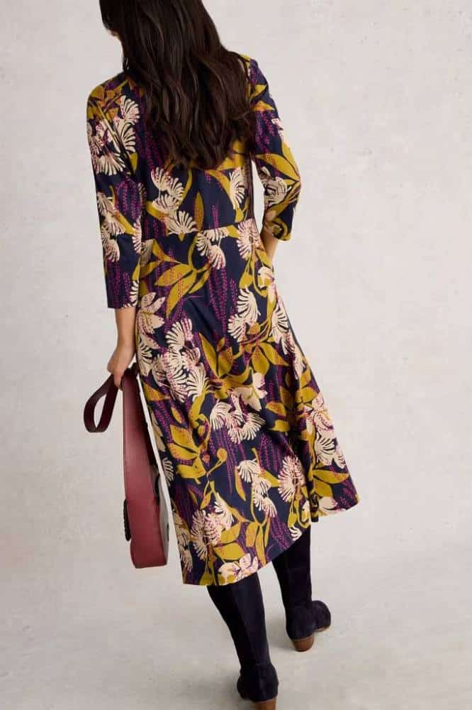 White Stuff Rua Jersey Shirt Dress Navy Multi - La Vie en Rose Damesmode