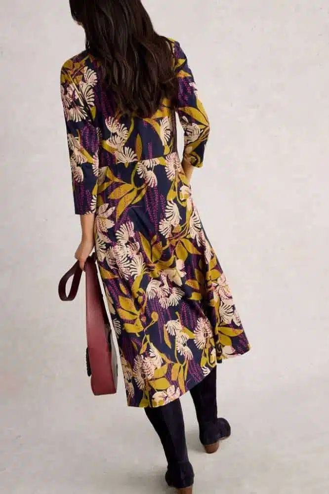 White Stuff Rua Jersey Shirt Dress Navy Multi - La Vie en Rose Damesmode
