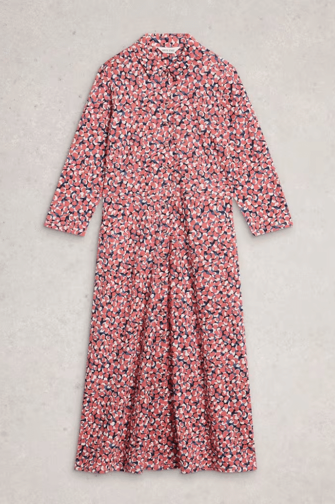 White Stuff Rua Jersey Shirt Dress Pink Multi - La Vie en Rose Damesmode