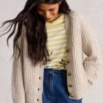 White Stuff Sally Slub Cardigan Natural Multi - La Vie en Rose Damesmode