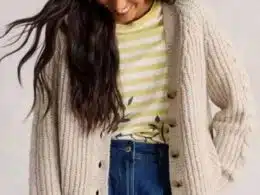 White Stuff Sally Slub Cardigan Natural Multi - La Vie en Rose Damesmode